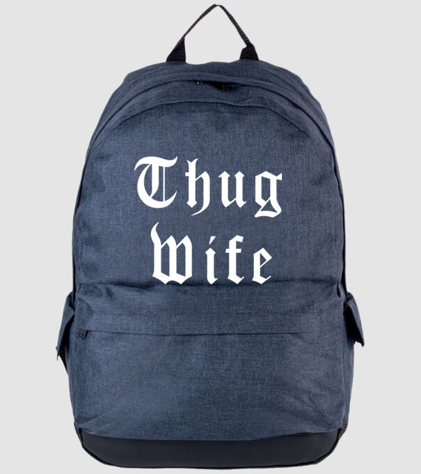 Thug Wife minta farmerkék pólón