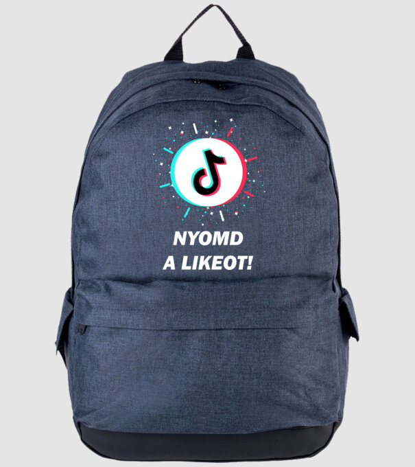 TikTok Like! minta farmerkék pólón