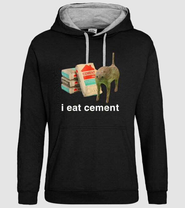 I eat Cement minta fekete pólón