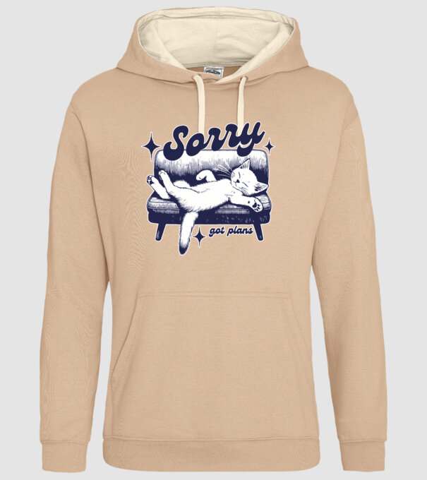 Sorry - got plans minta homokszín pólón