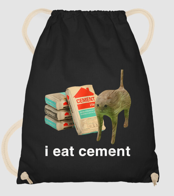 I eat Cement minta fekete pólón