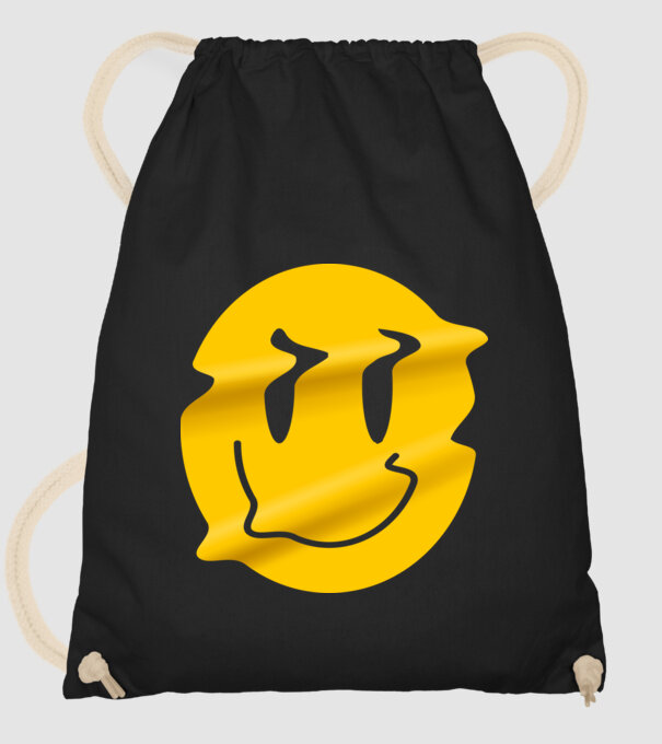 Melted smiley minta fekete pólón