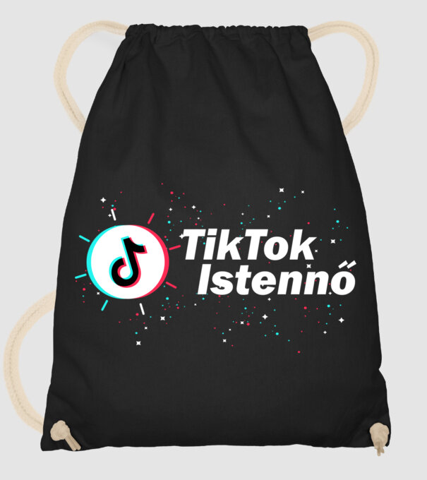 TikTok Istennő minta fekete pólón