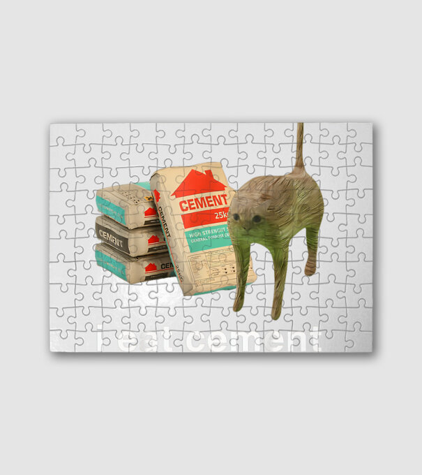 I eat Cement minta fehér pólón