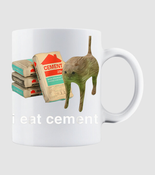I eat Cement minta fehér pólón