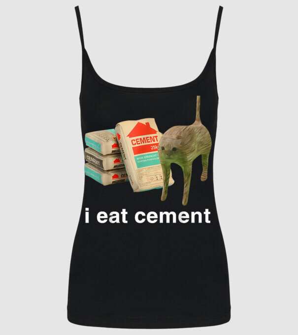 I eat Cement minta fekete pólón