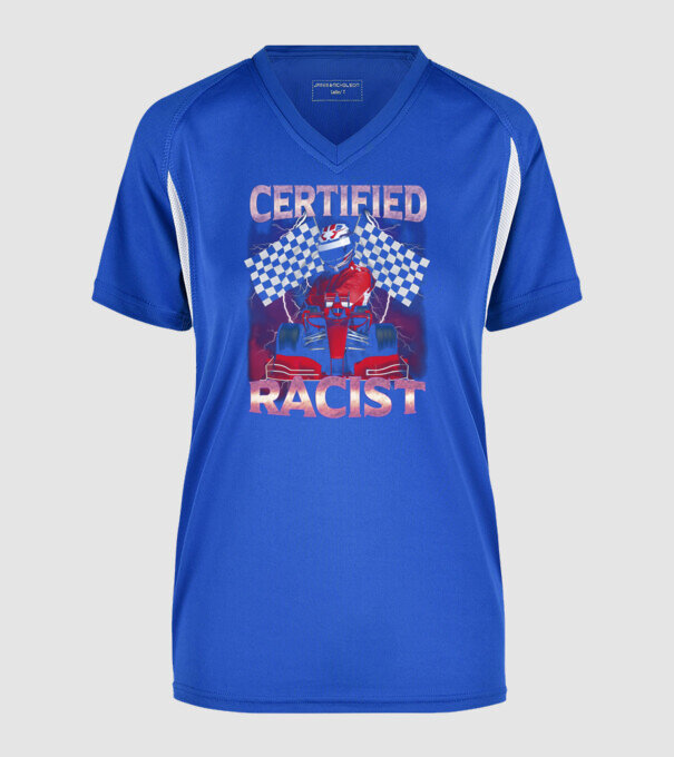 Certified Racist minta királykék pólón