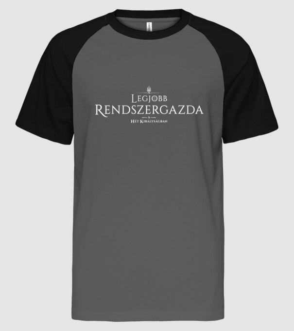 got-legjobb-rendszergazda minta szürke/fekete pólón