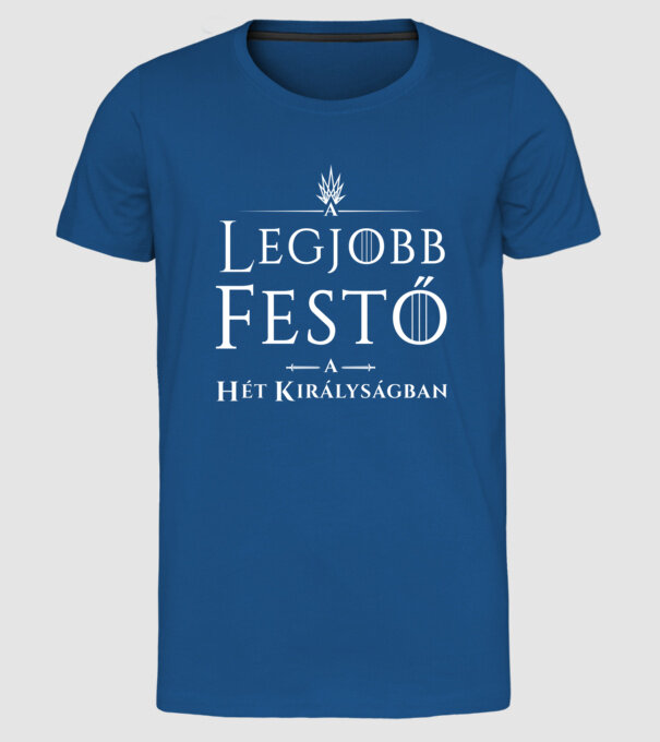 got-legjobb-festo minta királykék pólón