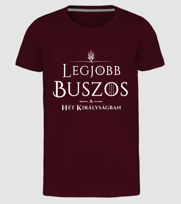 Got legjobb buszos minta bordó pólón