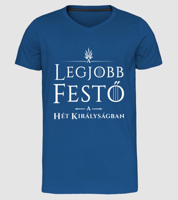 got-legjobb-festo minta királykék pólón