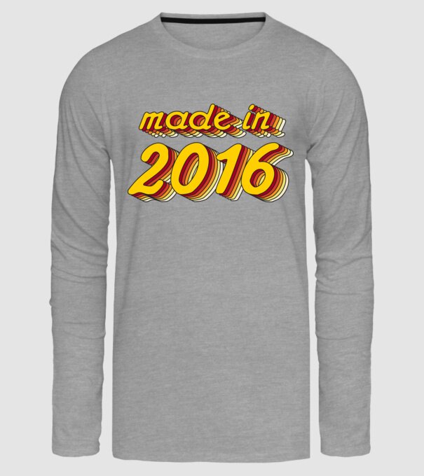 Made in 2016 (Yellow&Red) minta szürke pólón