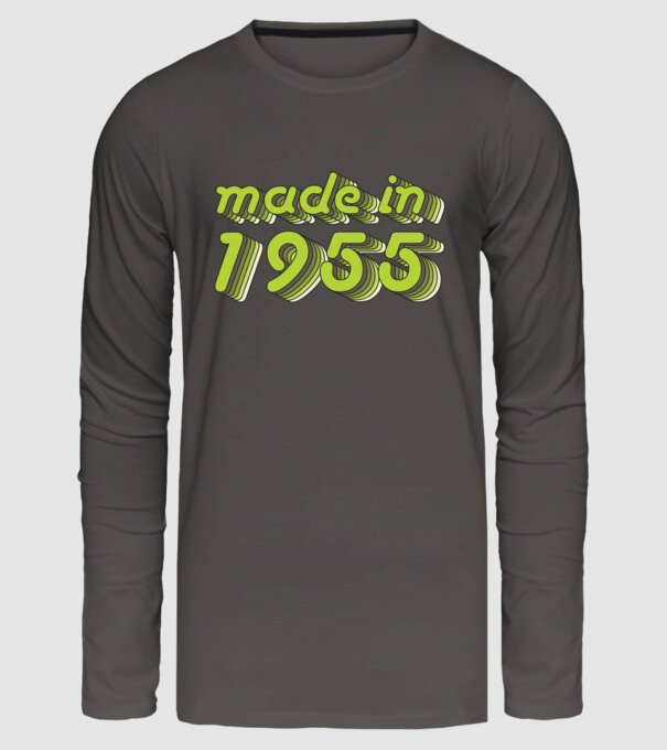 made-in-1955-green-grey minta sötétszürke pólón
