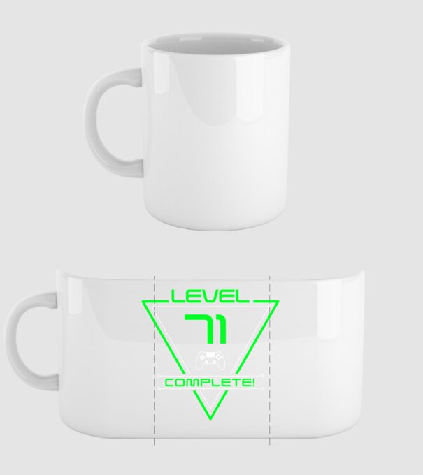level-complete-71 minta fehér pólón