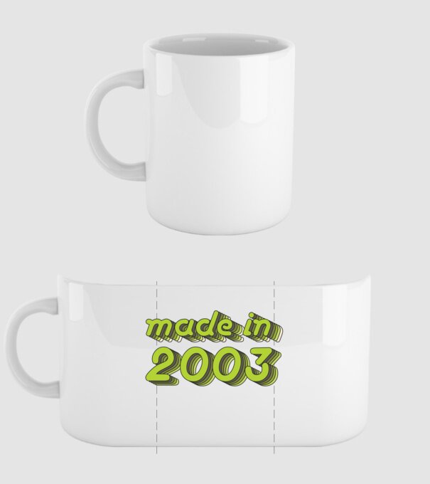 made-in-2003-green-grey minta fehér pólón