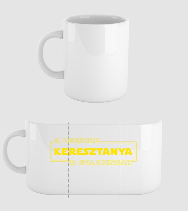 star-wars-legjobb-keresztanya minta fehér pólón