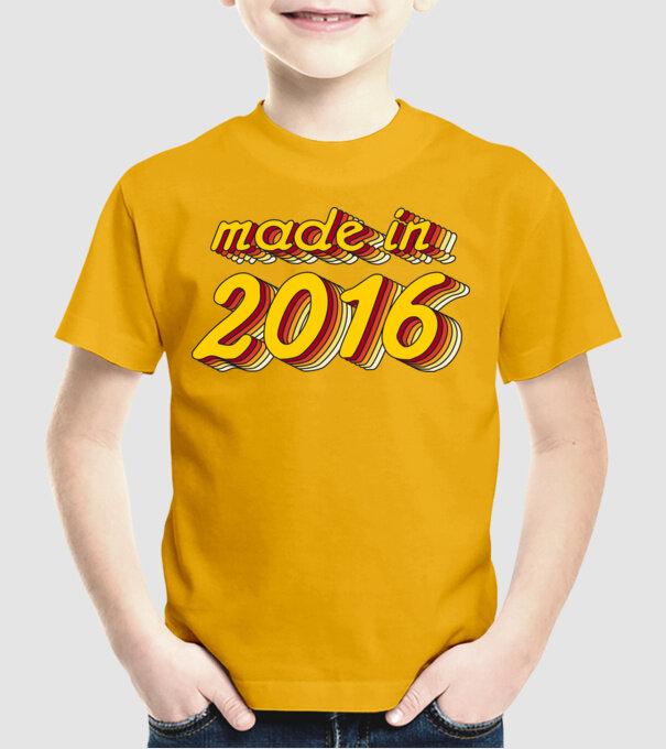 Made in 2016 (Yellow&Red) minta sárga pólón
