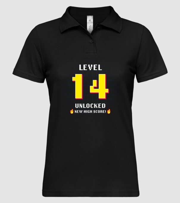 Level Unlocked 14 minta fekete pólón