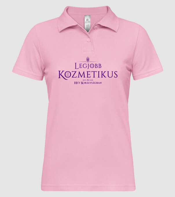 got-legjobb-kozmetikus minta világos rózsaszín pólón