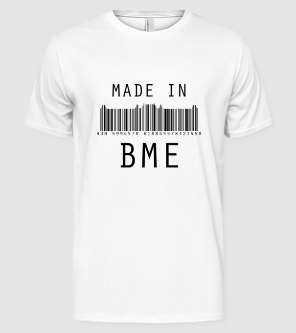 Made in BME minta fehér pólón