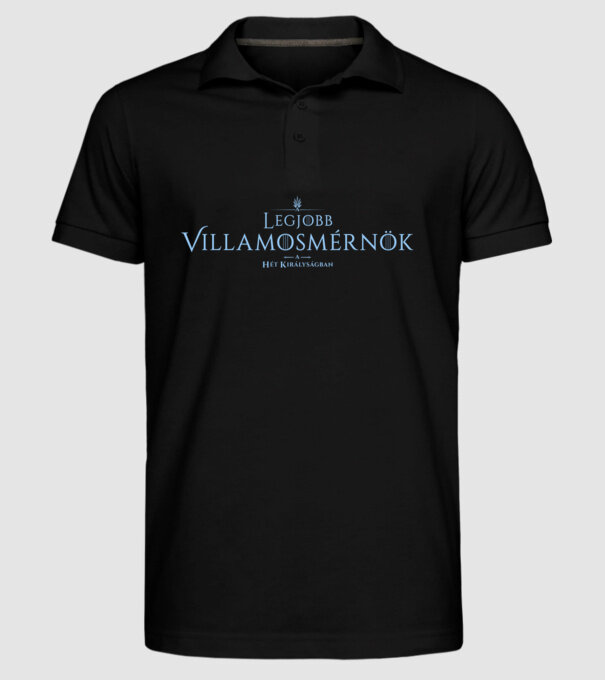 got-legjobb-villamosmernok minta fekete pólón