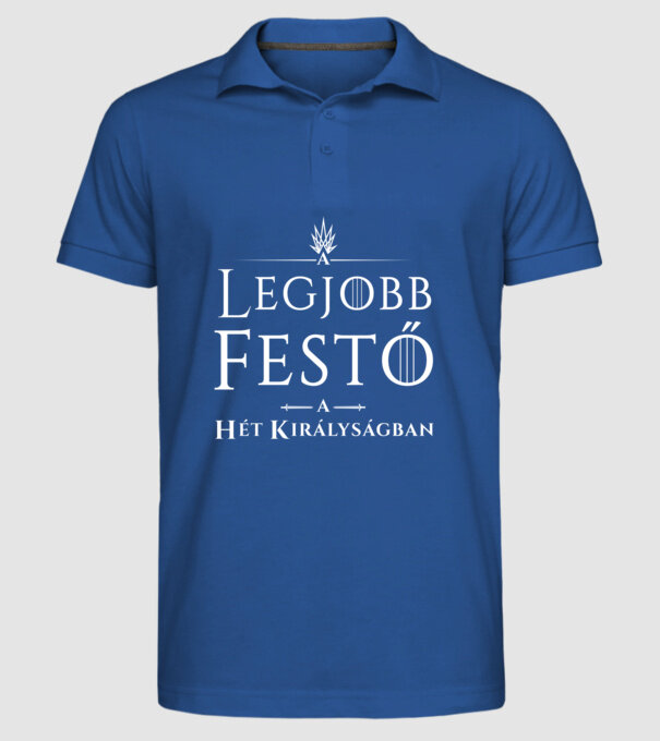 got-legjobb-festo minta királykék pólón