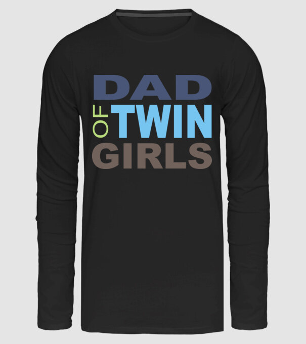 Dad of twin girls, páros minta minta fekete pólón