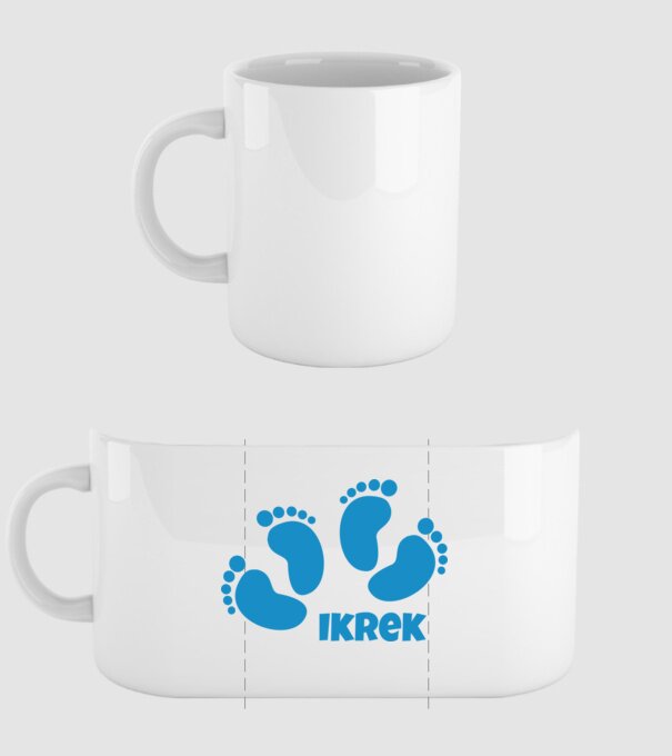 Ikrek, lábnyomok minta fehér pólón