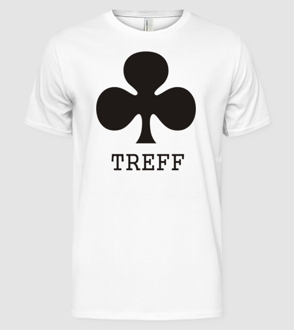 Treff minta fehér pólón