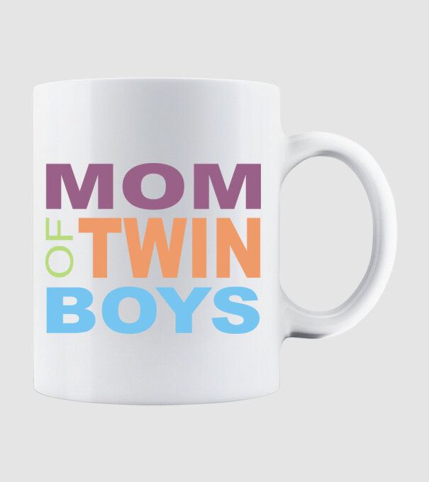 MOM of twin boys minta fehér pólón