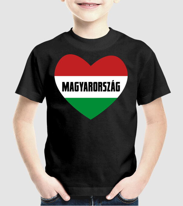 Nemzeti szív minta fekete pólón