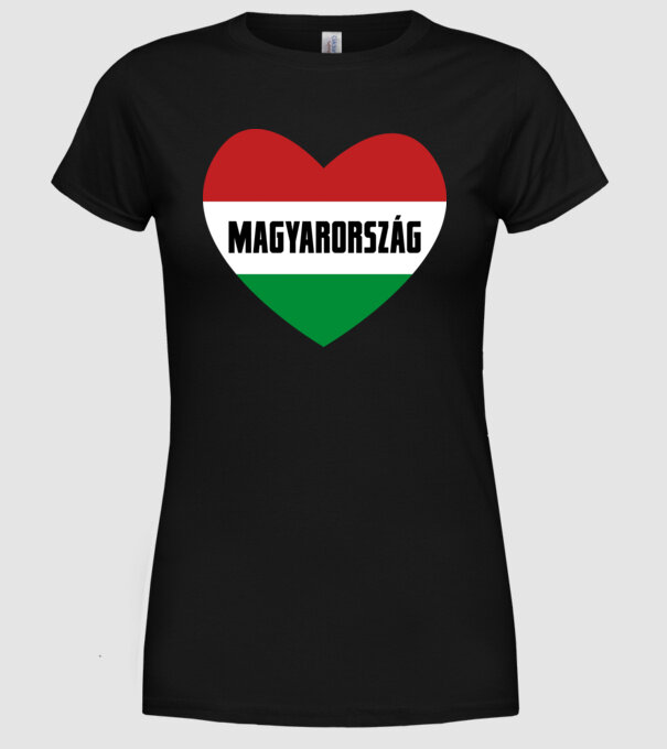 Nemzeti szív minta fekete pólón
