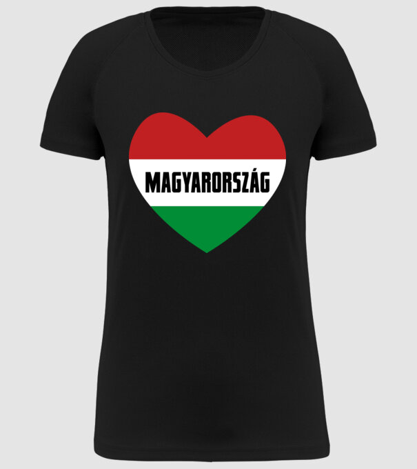 Nemzeti szív minta fekete pólón