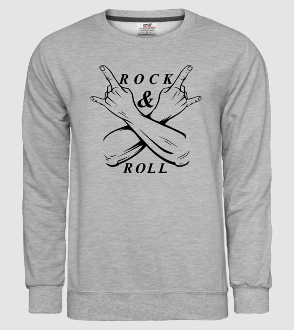 Rock&Roll pólóminta világos alapra minta szürke pólón