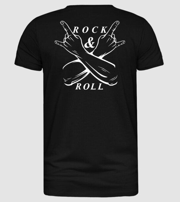 Rock&Roll feliratú pólóminta sötét háttérre. minta fekete pólón