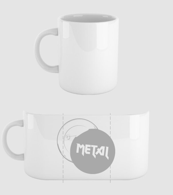 Metal jelvény minta fehér pólón