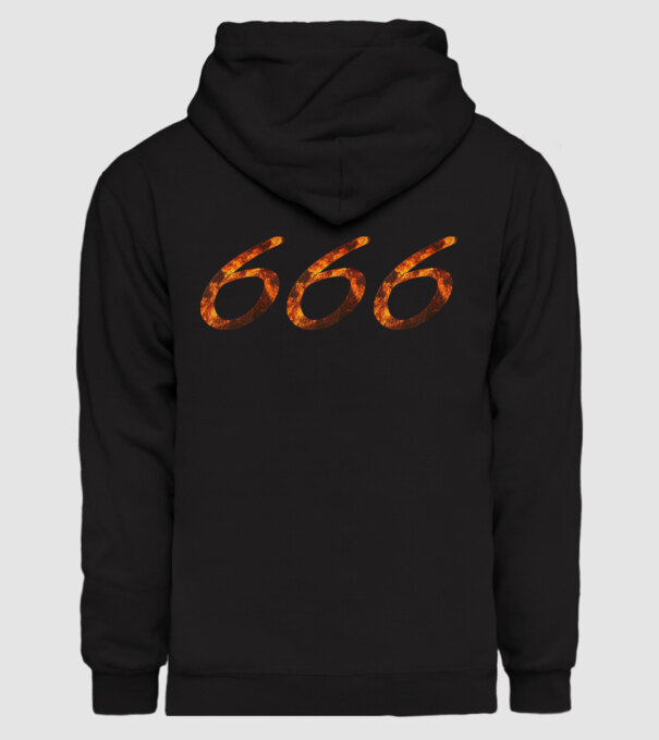 666 minta fekete pólón