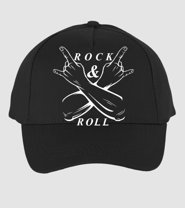 Rock&Roll feliratú pólóminta sötét háttérre. minta fekete pólón