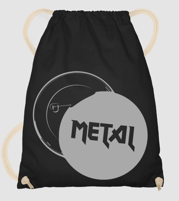 Metal jelvény minta fekete pólón