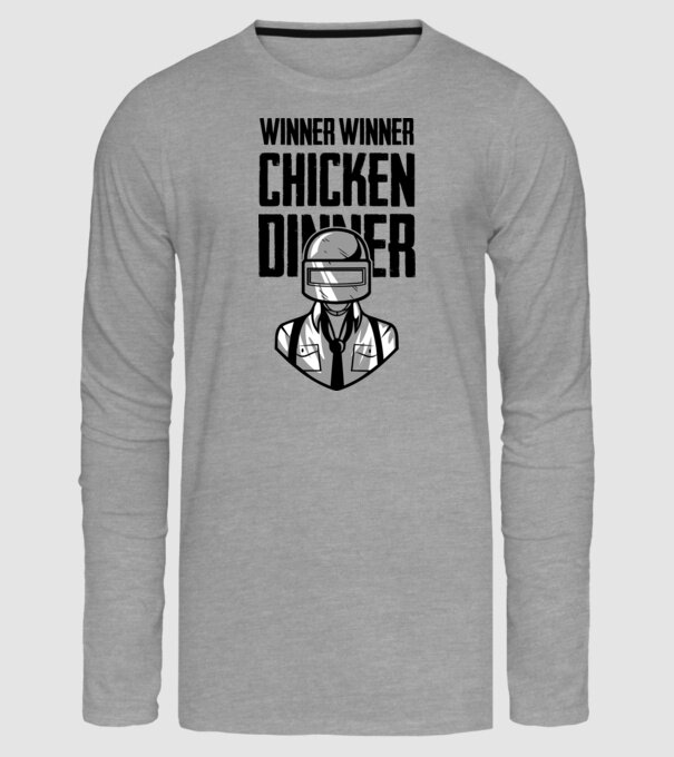 PUBG - Winner Winner Chicken Dinner 4 minta szürke pólón