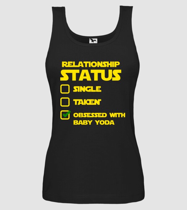 Relationship status - Baby Yoda minta fekete pólón