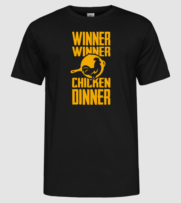 PUBG - Winner Winner Chicken Dinner 2 minta fekete pólón