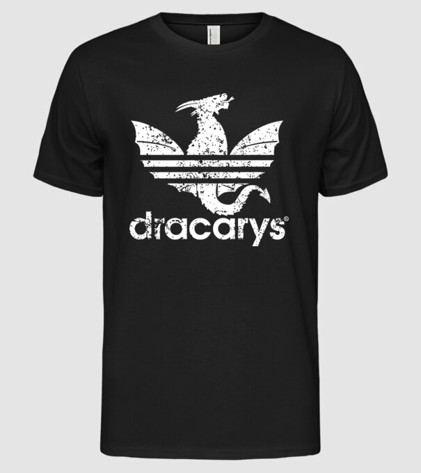 Trónok Harca - Dracarys Adidas - színezhető minta fekete pólón