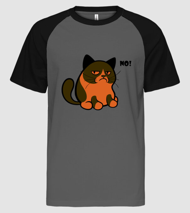 grumpy_cat_no minta szürke/fekete pólón