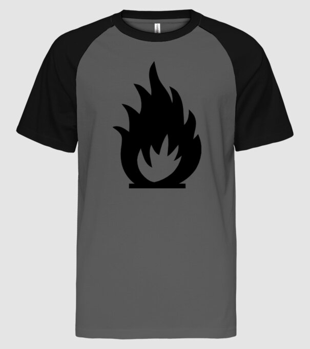 Tűzvédelem minta szürke/fekete pólón