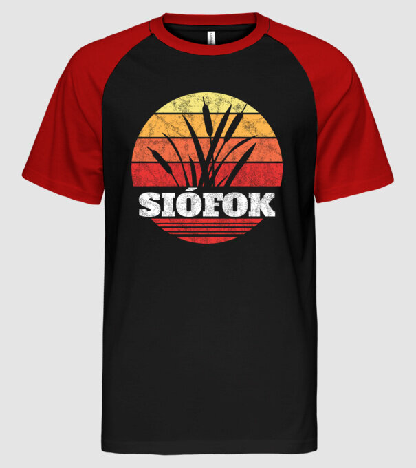 SIÓFOK naplemente minta fekete/piros pólón