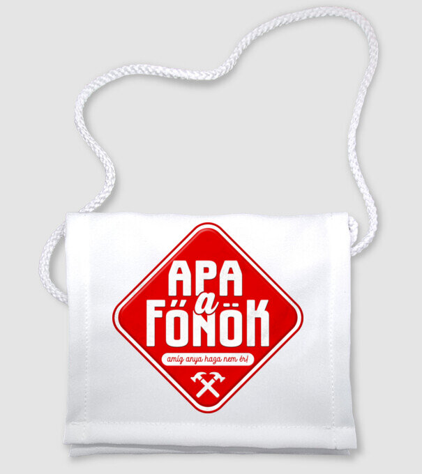 Apa a Főnök minta fehér pólón