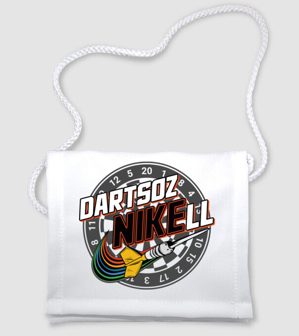 DartsozNIKELL retro minta fehér pólón