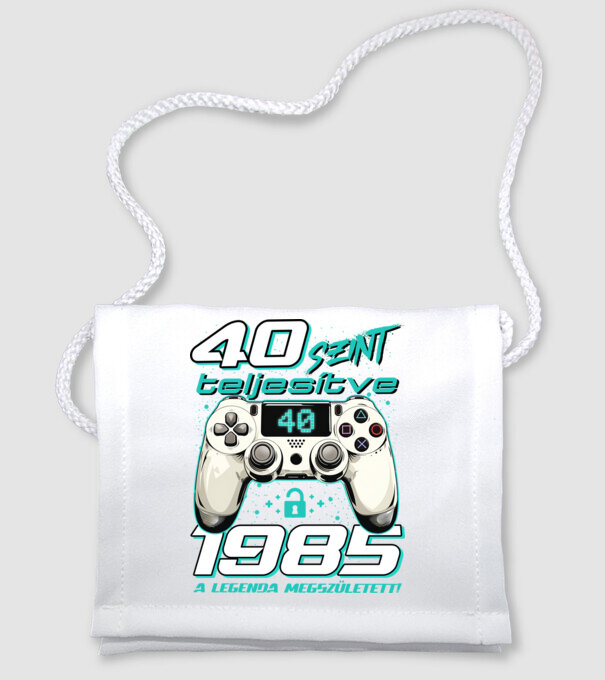 Gamer szülinap 40 éves minta fehér pólón