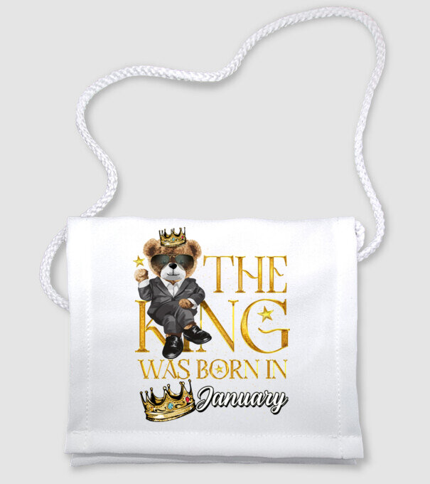 The king was born int JANUARY minta fehér pólón